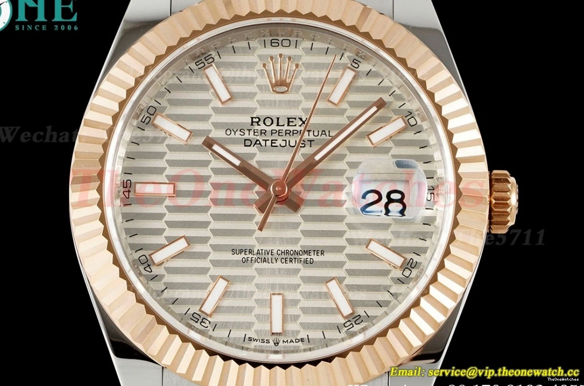 Oys Textured Silver EWEF 41mm Datejust 126331 RG SS A3235 Dia 0514